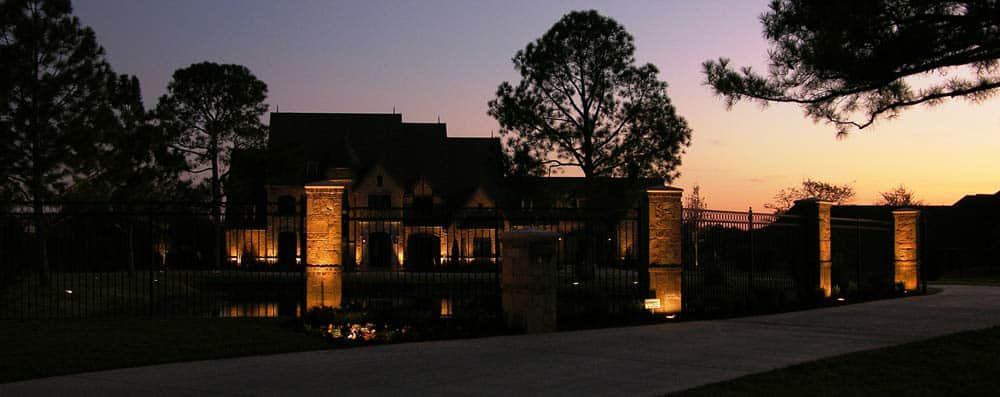 Kichler security Lighting lines a palatial estate