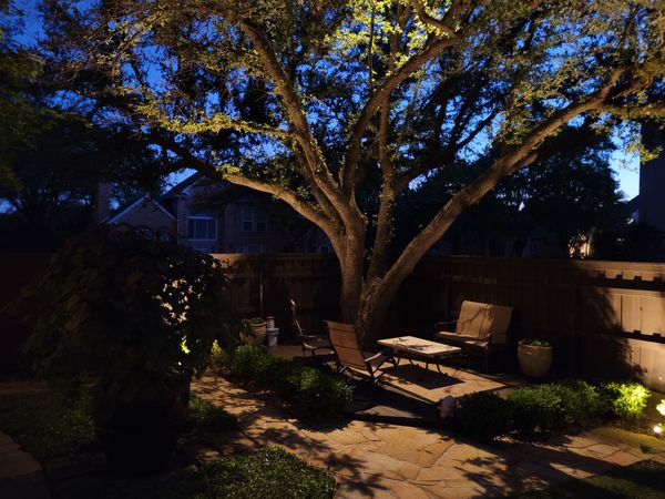 outdoor lights on patio area